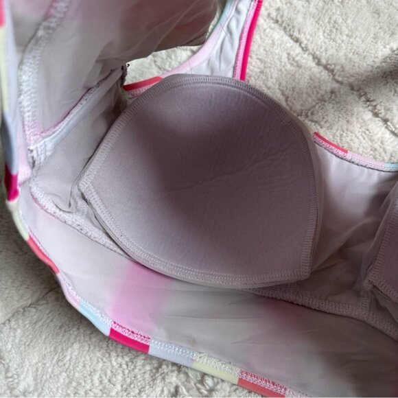 Torrid | Pastel Rainbow Stripe Wireless Scoop Bikini Top | Size 1 - Picture 4 of 10